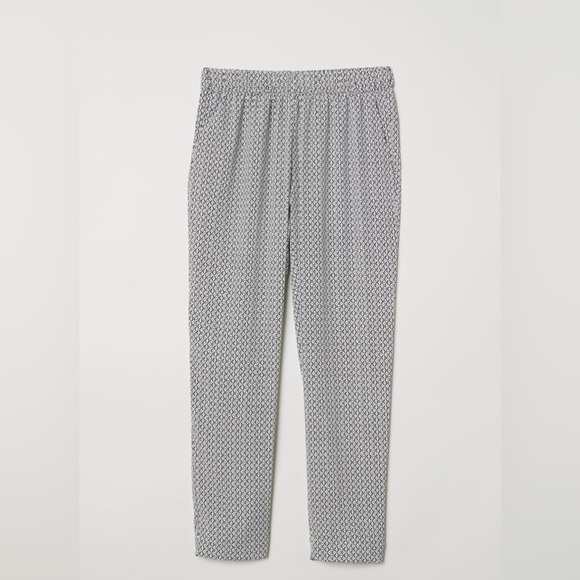 H&M black and white patterned trousers comfortable work pants - Picture 1 of 5